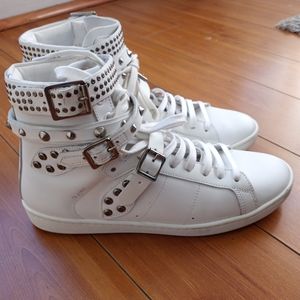 SAINT LAURENT high top leather sneakers